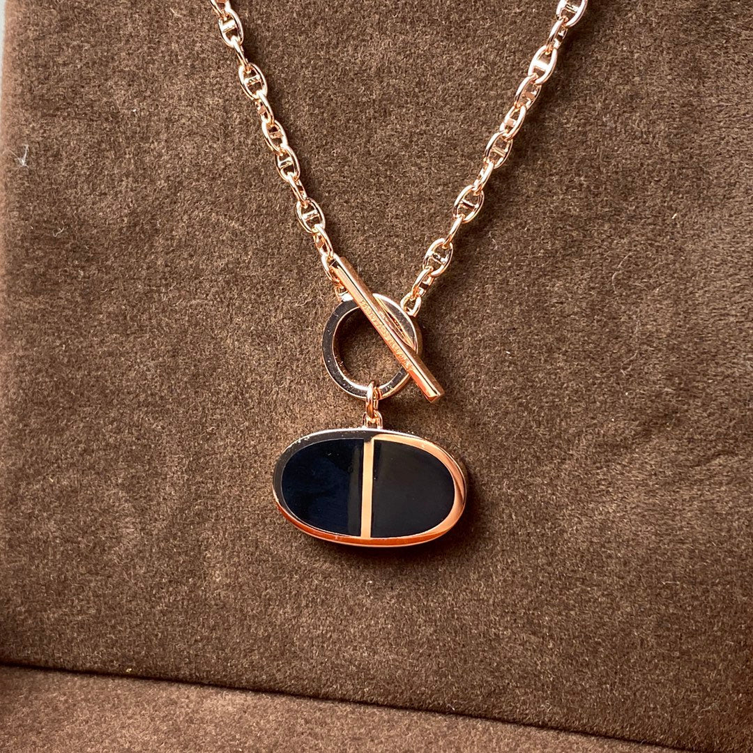 [⭐Renara]CHAINE VERSO BLACK CERAMIC NECKLACE