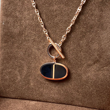 [⭐Renara]CHAINE VERSO BLACK CERAMIC NECKLACE