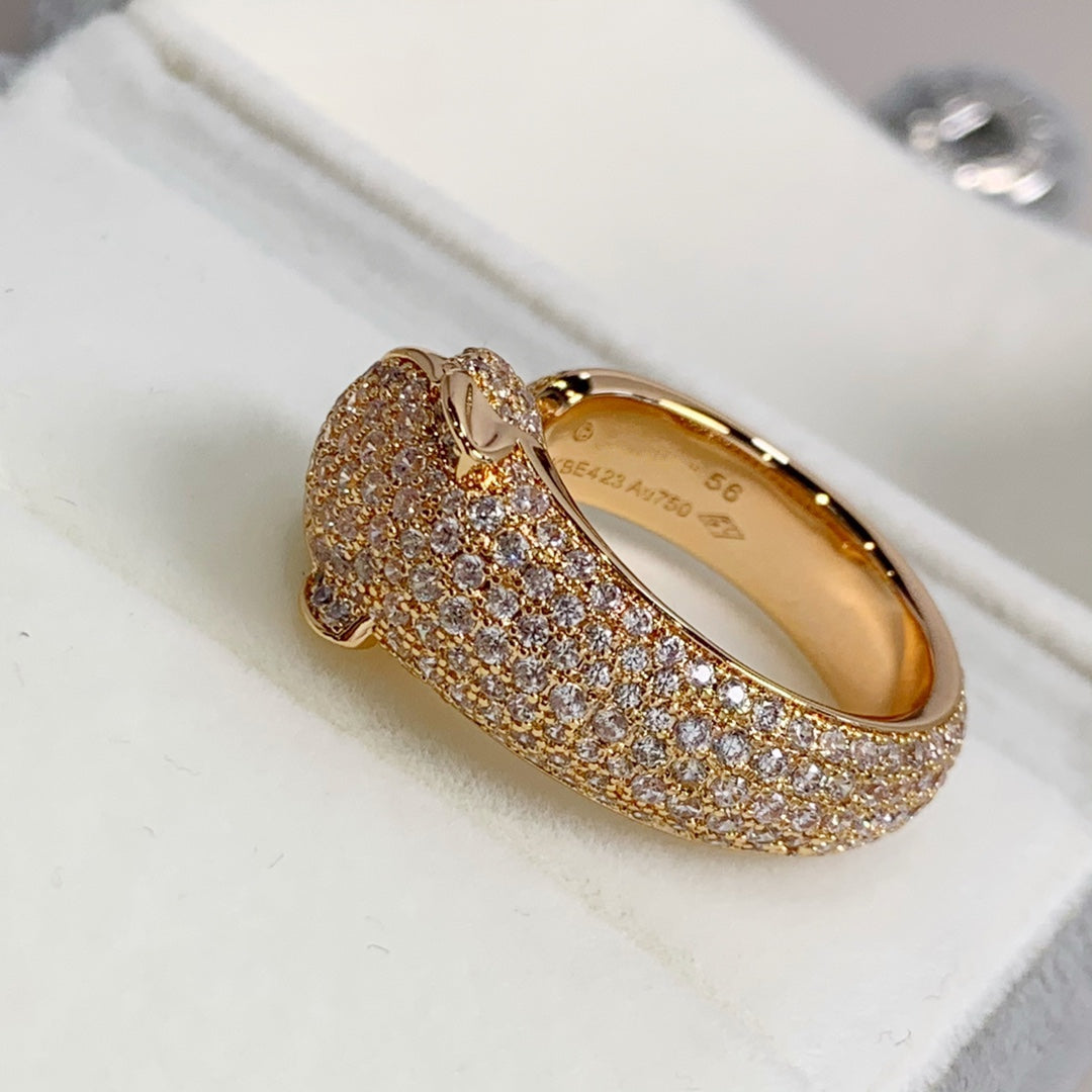 [⭐Renara]PANTHERE PINK GOLD DIAMOND RING
