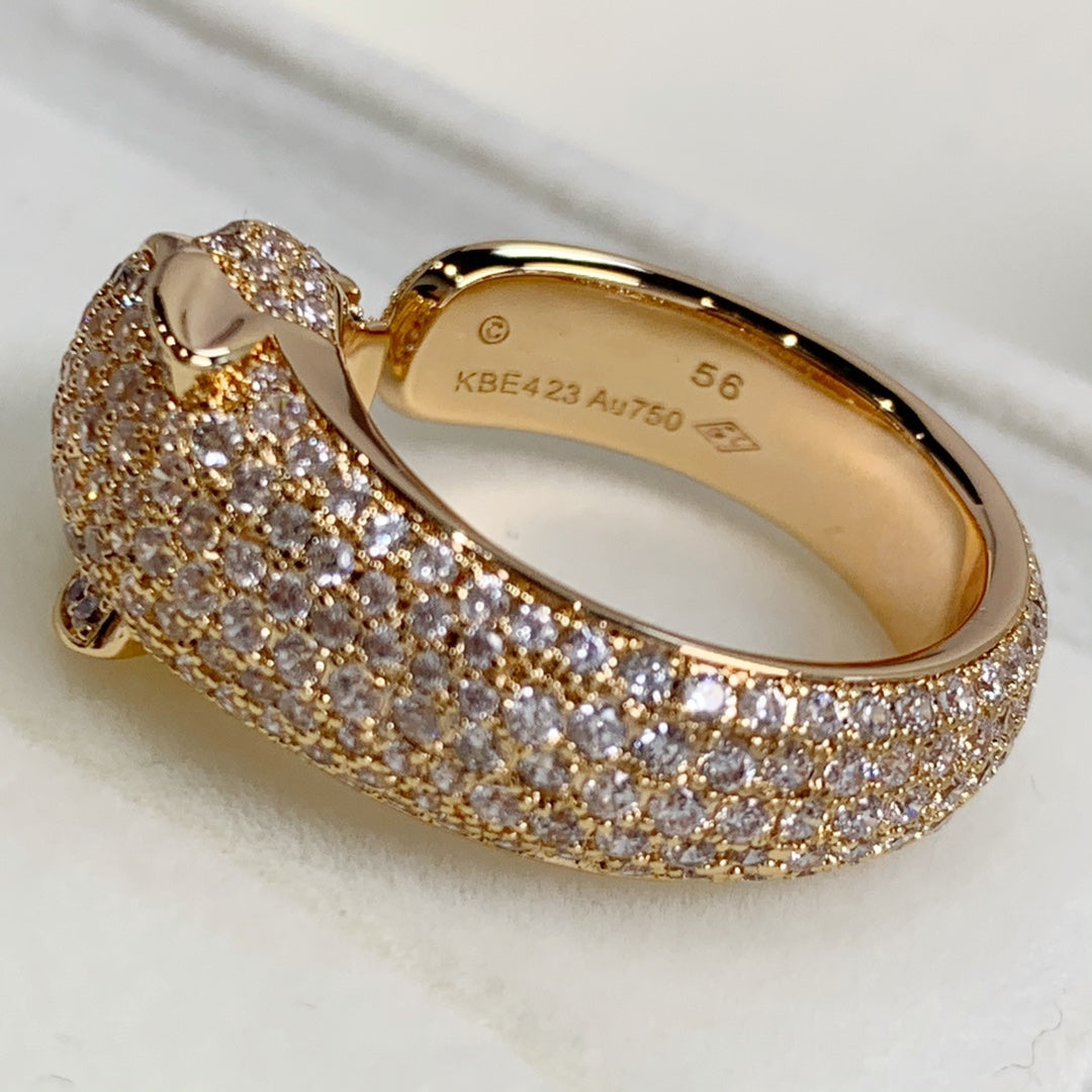 [⭐Renara]PANTHERE PINK GOLD DIAMOND RING