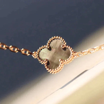 [⭐Renara]CLOVER 20 MOTIFS DARK MOP DIAMOND  NECKLACE