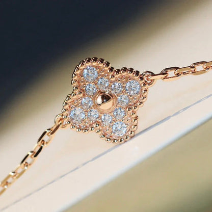 [⭐Renara]CLOVER 20 MOTIFS DARK MOP DIAMOND  NECKLACE
