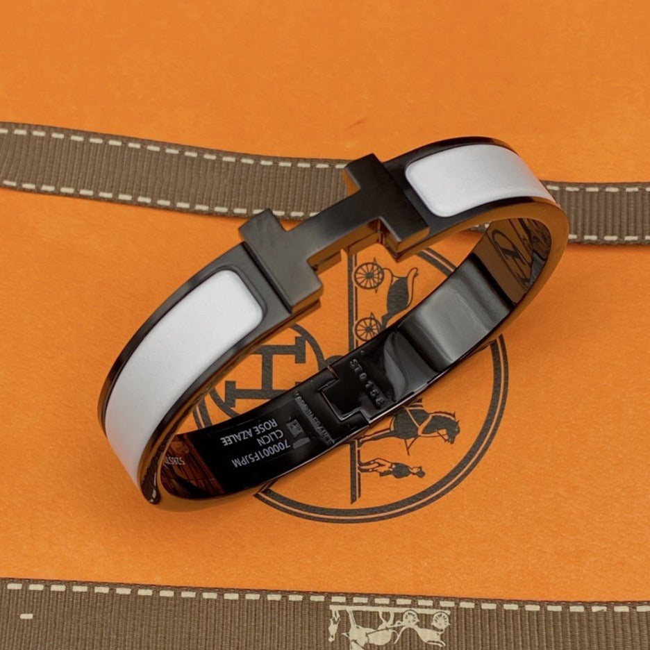 [⭐Renara]H BRACELET 12MM BLACK WHITE CERAMIC