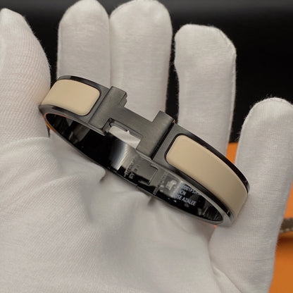 [⭐Renara]H BRACELET 12MM BLACK BEIGE CERAMIC