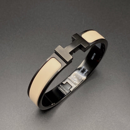 [⭐Renara]H BRACELET 12MM BLACK BEIGE CERAMIC