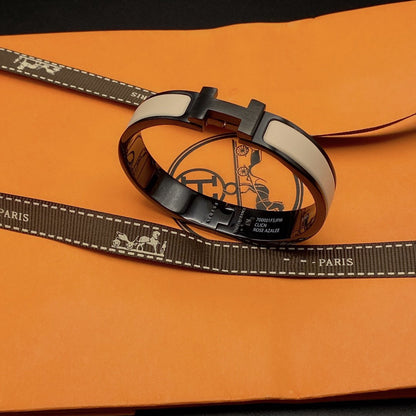 [⭐Renara]H BRACELET 12MM BLACK BEIGE CERAMIC