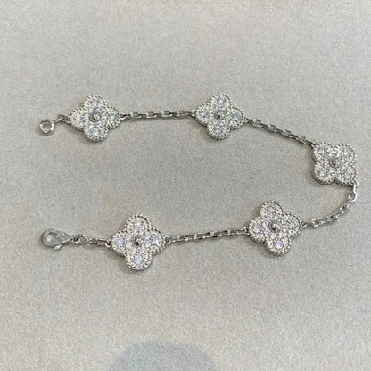 [⭐Renara] CLOVER 5 MOTIF FULL DIAMOND BRACELET COLLECTION