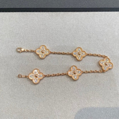 [⭐Renara] CLOVER 5 MOTIF FULL DIAMOND BRACELET COLLECTION