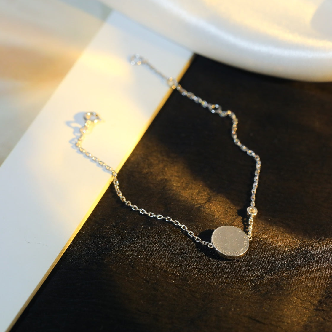 [⭐Renara]SUN MOTIF PINK MOP SILVER BRACELET