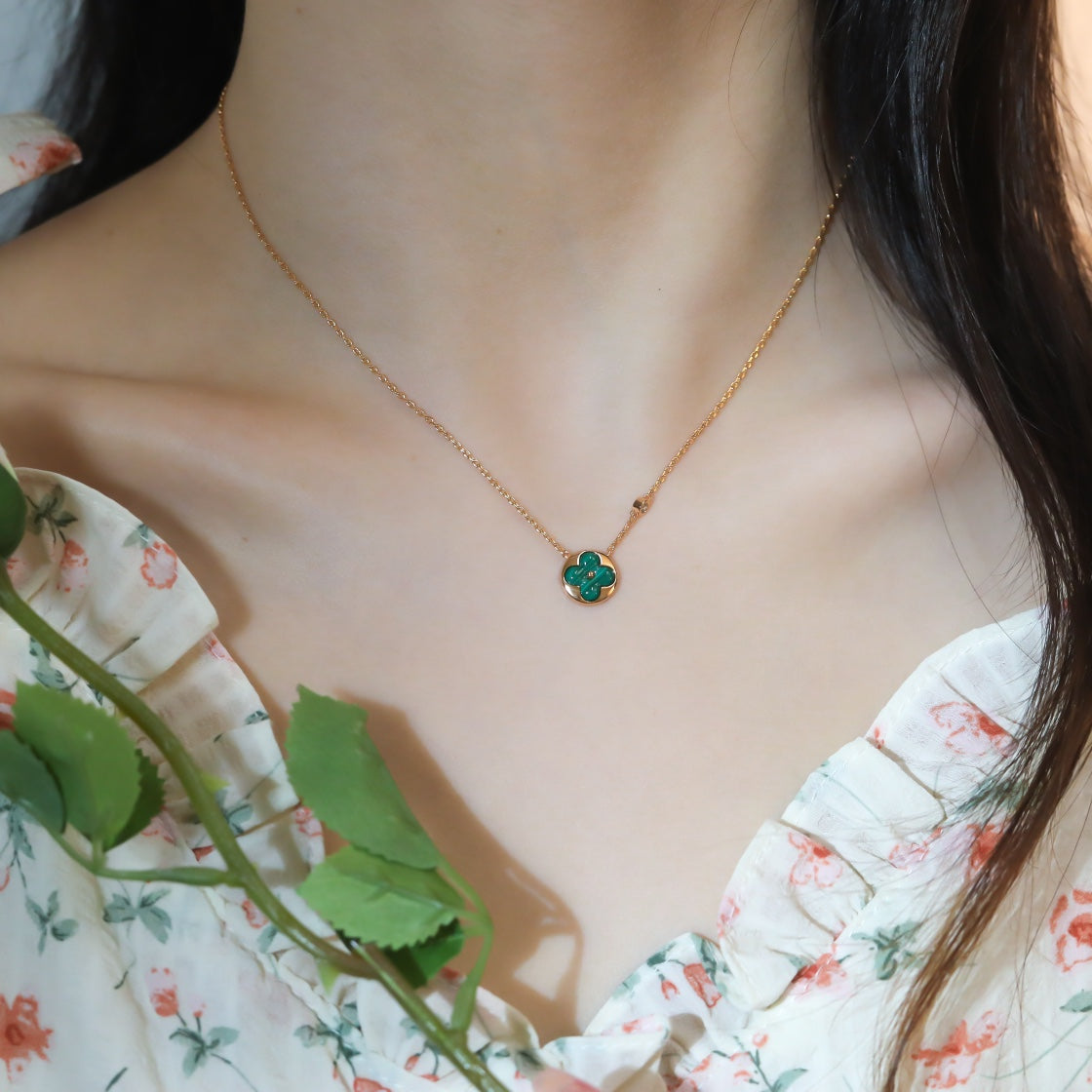 [⭐Renara]SUN PEDANT PINK GOLD 1 DIAMOND NECKLACE
