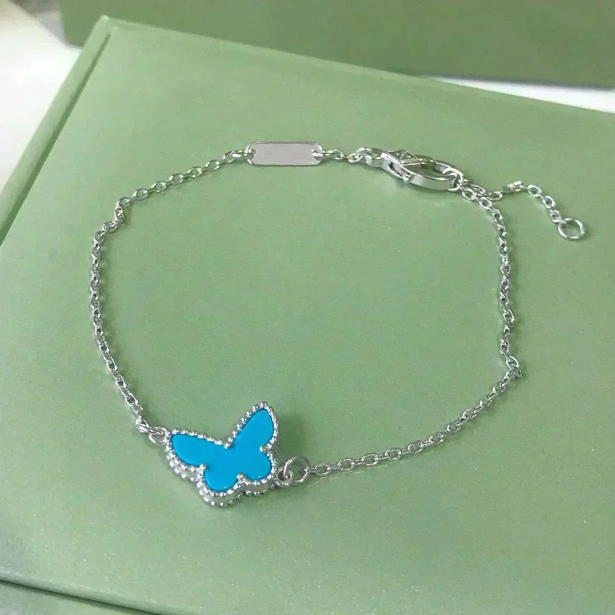 [⭐Renara]BUTTERFLY TURQUOISE BUTTERFLY BRACELET SILVER