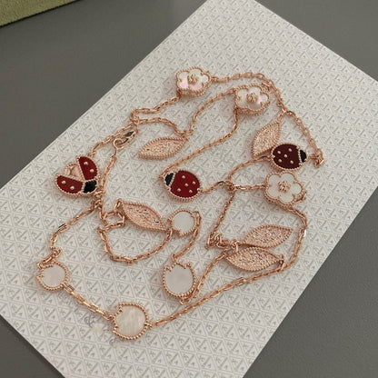 [⭐Renara]LUCKY SPRING 15 MOTIFS ROSE GOLD NECKLACE