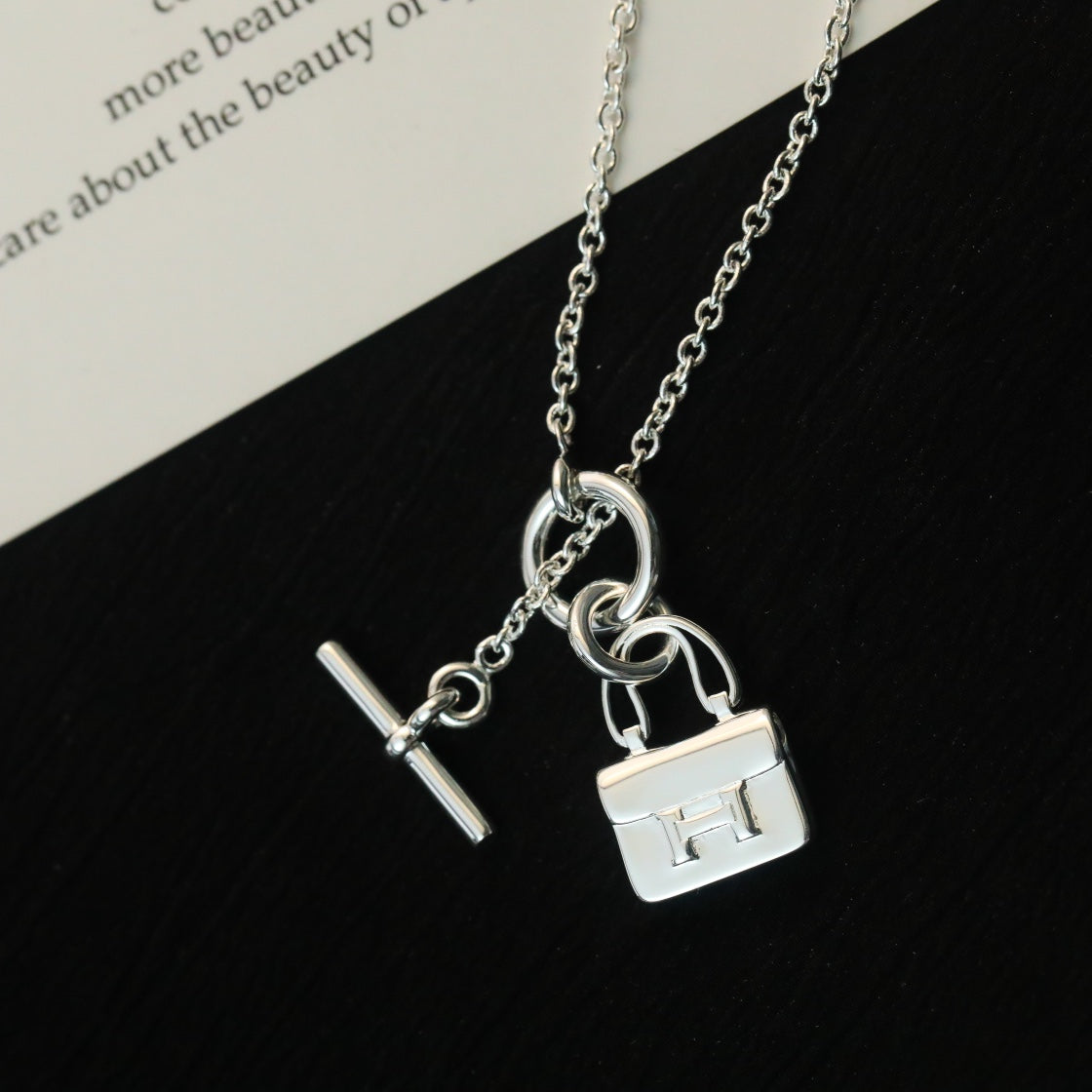 [⭐Renara]POP H PEDANT SILVER NECKLACE