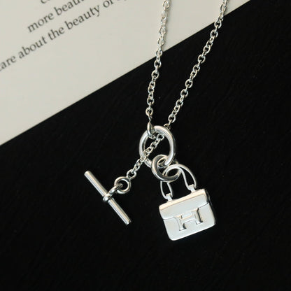 [⭐Renara]POP H PEDANT SILVER NECKLACE