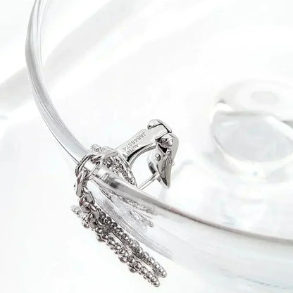 [⭐Renara]CLOVER 2 MOTIFS  DIAMOND ONYX EARRINGS SILVER