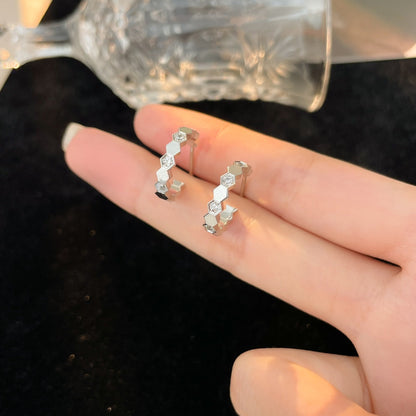 [⭐Renara]BEE LOVE DIAMOND HOOP EARRINGS
