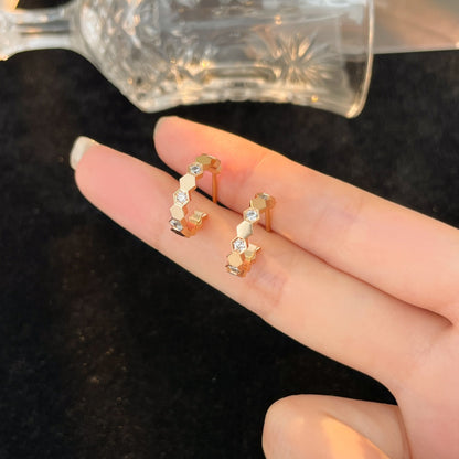 [⭐Renara]BEE LOVE DIAMOND HOOP EARRINGS