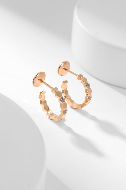 [⭐Renara]BEE LOVE DIAMOND HOOP EARRINGS