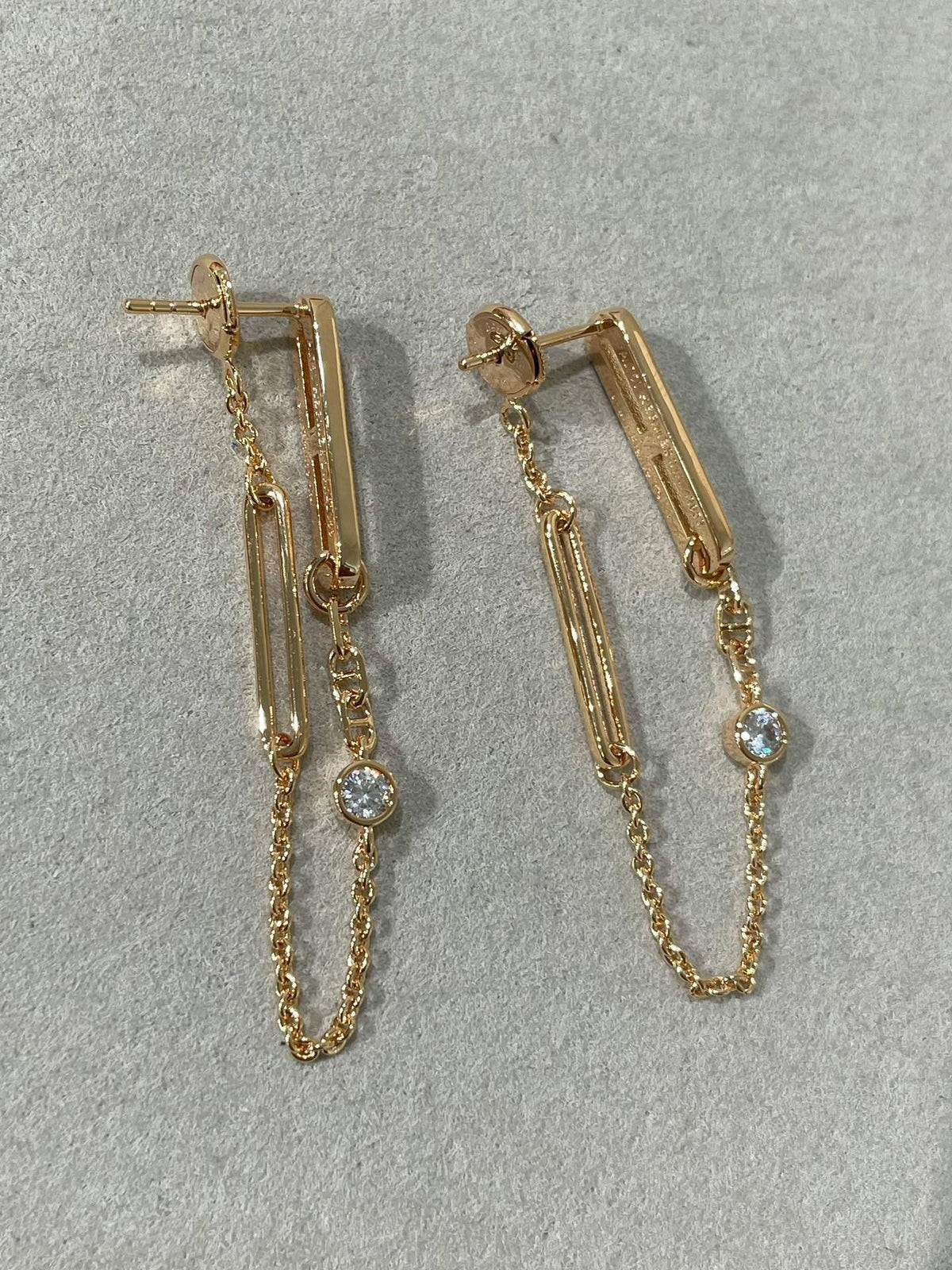 [⭐Renara]CHAINE CHAOS DIAMOND DROP EARRINGS