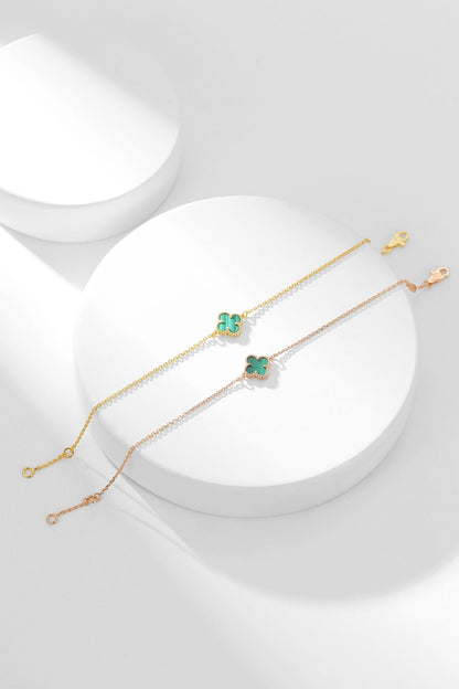 [⭐Renara]CLOVER BRACELET MALACHITE 1 MOTIF