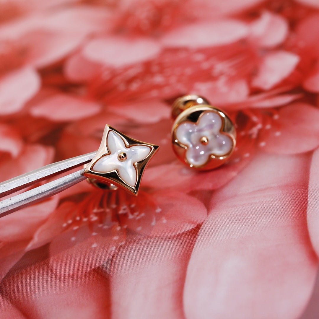 [⭐Renara]STAR AND SUN PINK GOLD MOP STUD EARRINGS
