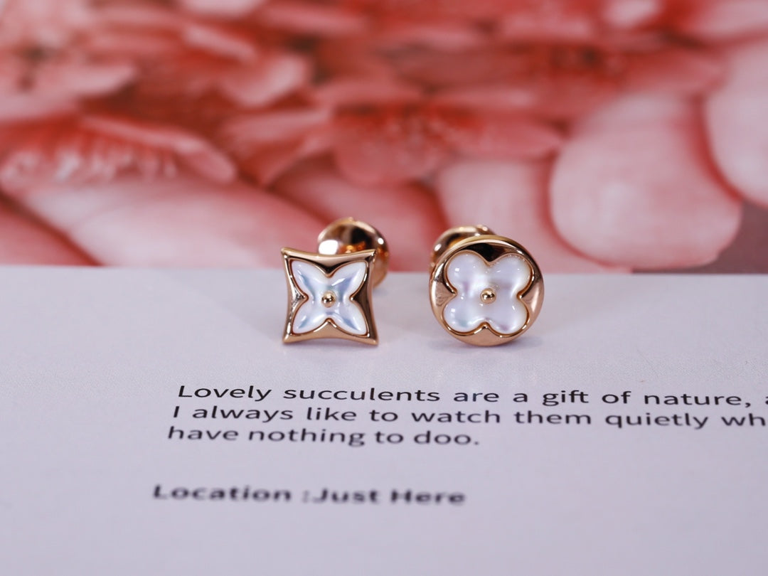 [⭐Renara]STAR AND SUN PINK GOLD MOP STUD EARRINGS
