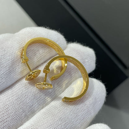 [⭐Renara]LOVE DIAMOND GOLD HOOP EARRINGS