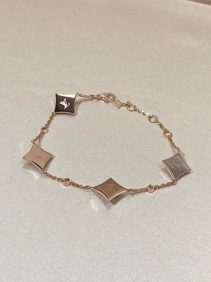 [⭐Renara]STAR 4 MOTIF MOP DIAMOND PINK GOLD BRACELET