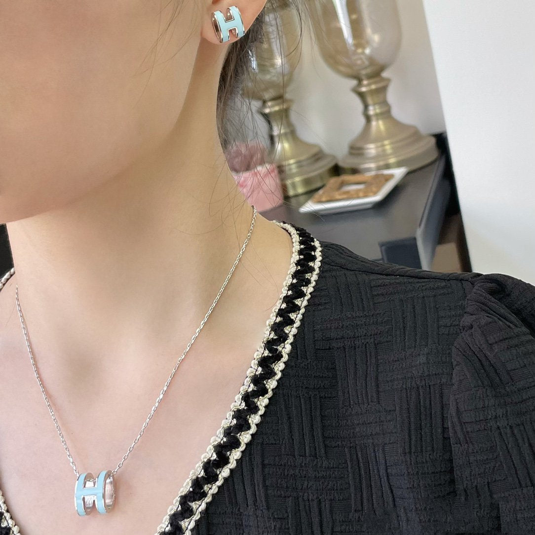 [⭐Renara]POP H SKY BLUE NECKLACE