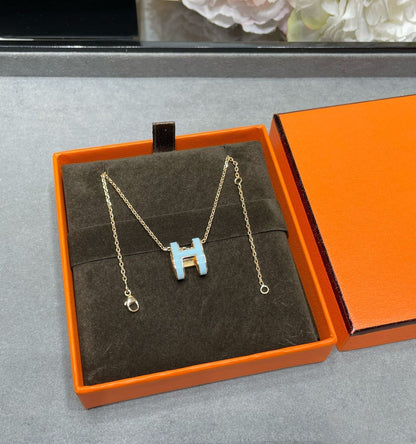 [⭐Renara]POP H SKY BLUE NECKLACE