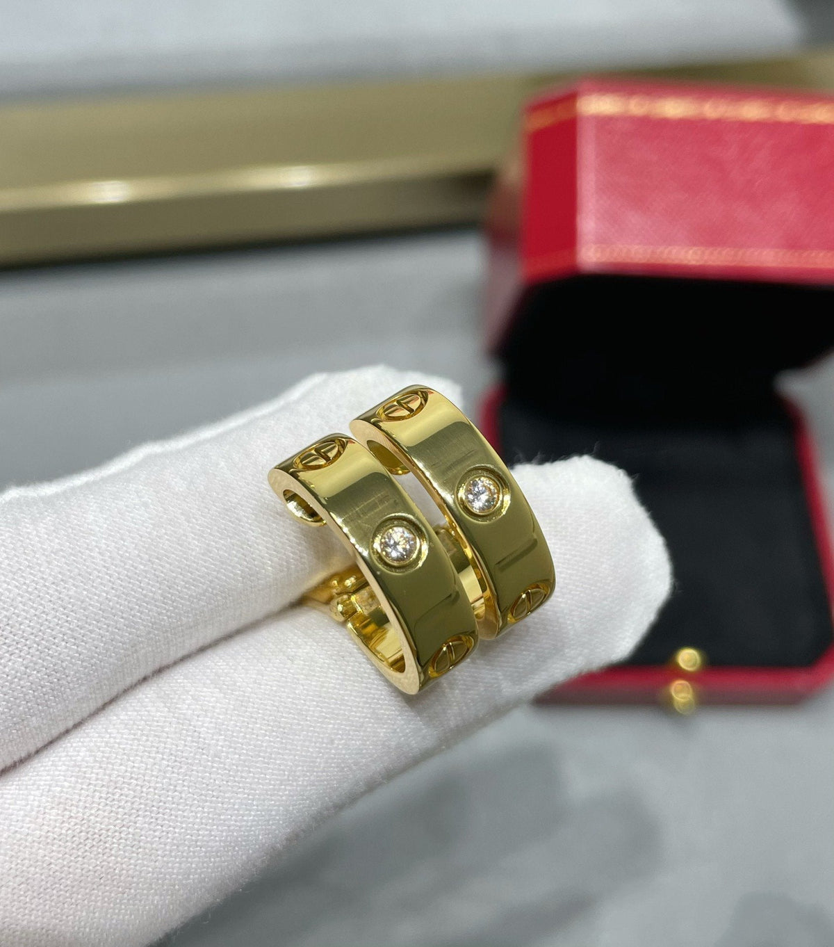 [⭐Renara]LOVE 5.5MM 1 DIAMOND EARRINGS