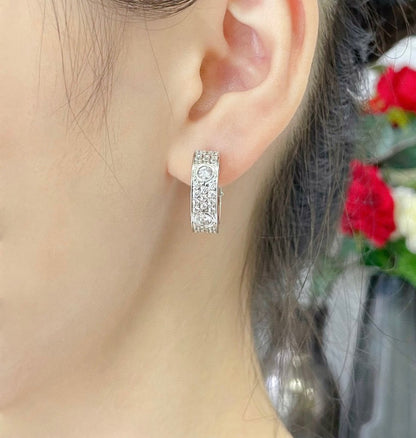[⭐Renara]LOVE 5.5MM DIAMOND PAVED EARRINGS