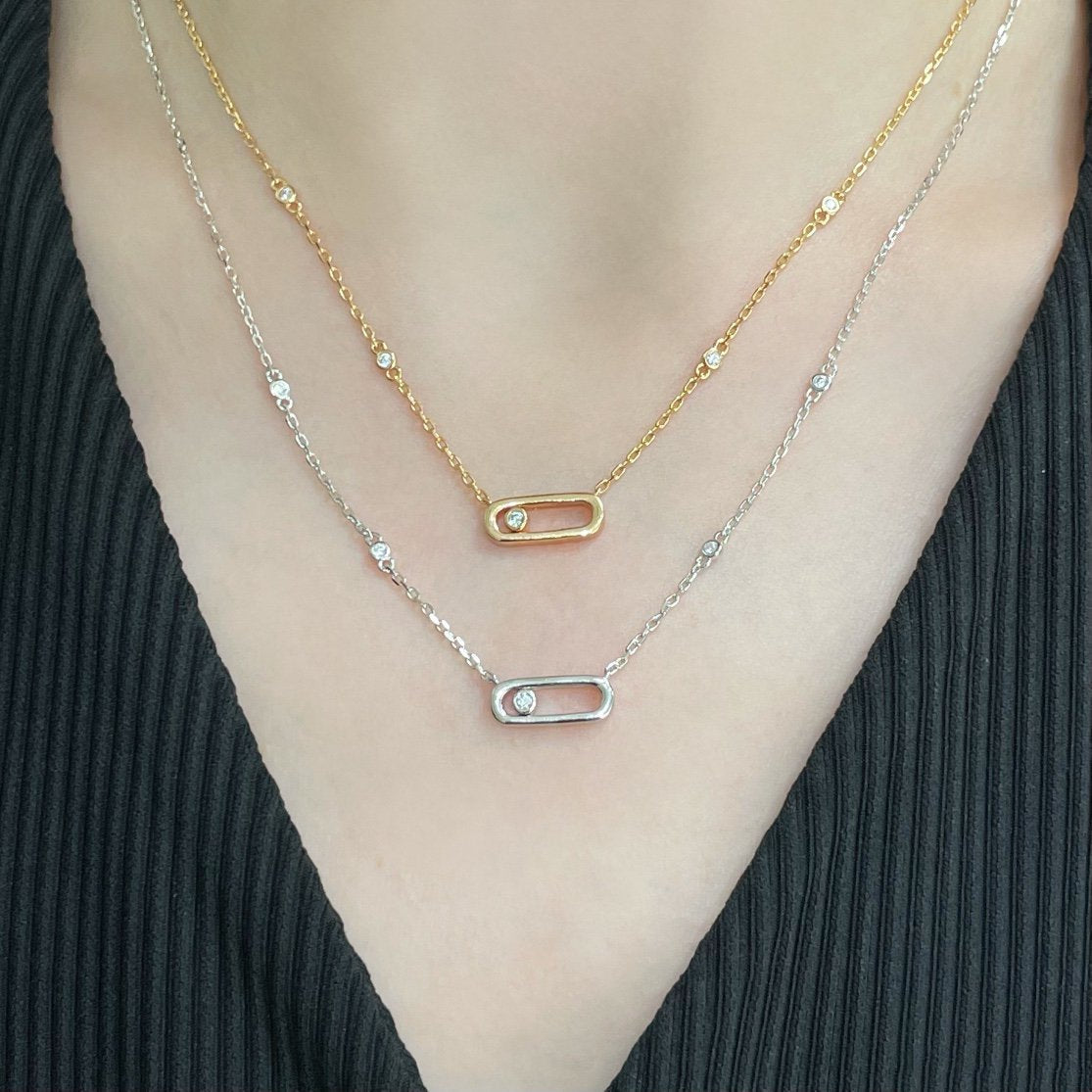 [⭐Renara]MOVE UNO DIAMOND NECKLACE