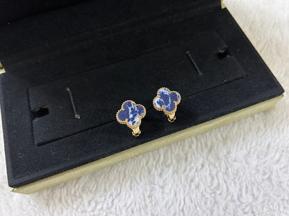 [⭐Renara]CLOVER PIETERSITE MEDIUM STUD EARRINGS