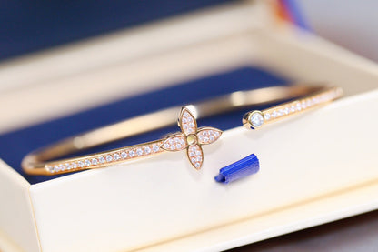 [⭐Renara]IDYLLE PINK GOLD OPEN BRACELET DIAMOND PAVED
