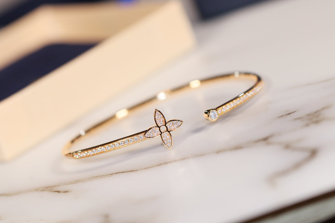 [⭐Renara]IDYLLE GOLD OPEN BRACELET DIAMOND PAVED
