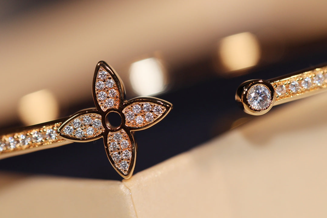 [⭐Renara]IDYLLE GOLD OPEN BRACELET DIAMOND PAVED