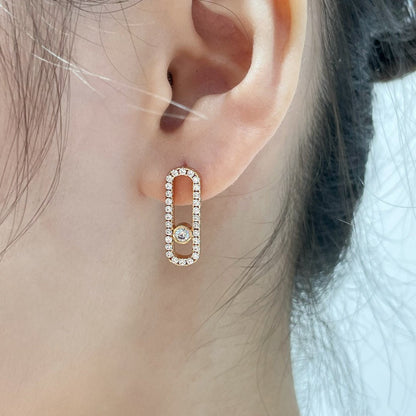 [⭐Renara]MOVE UNO STUD DIAMOND PAVED EARRINGS