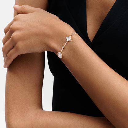 [⭐Renara]STAR AND SUN 4 MOTIF WHITE MOP PINK GOLD BRACELET