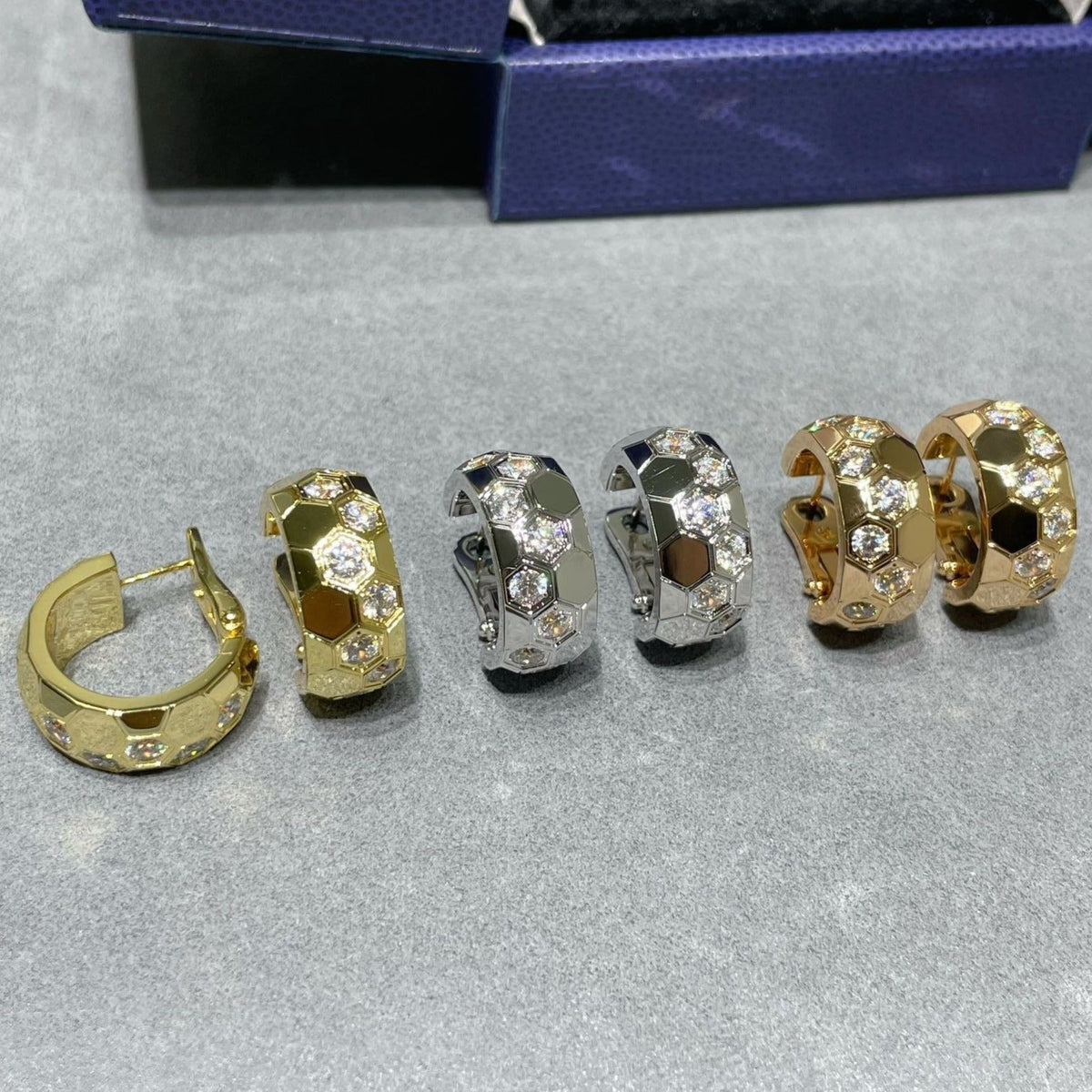[⭐Renara]BEE LOVE DIAMOND HOOP EARRINGS