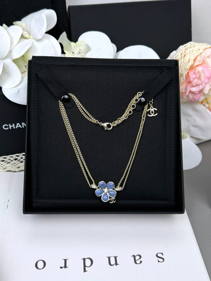 [⭐Renara]New Blue Floral Double-Layer Necklace
