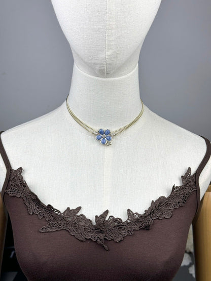 [⭐Renara]New Blue Floral Double-Layer Necklace