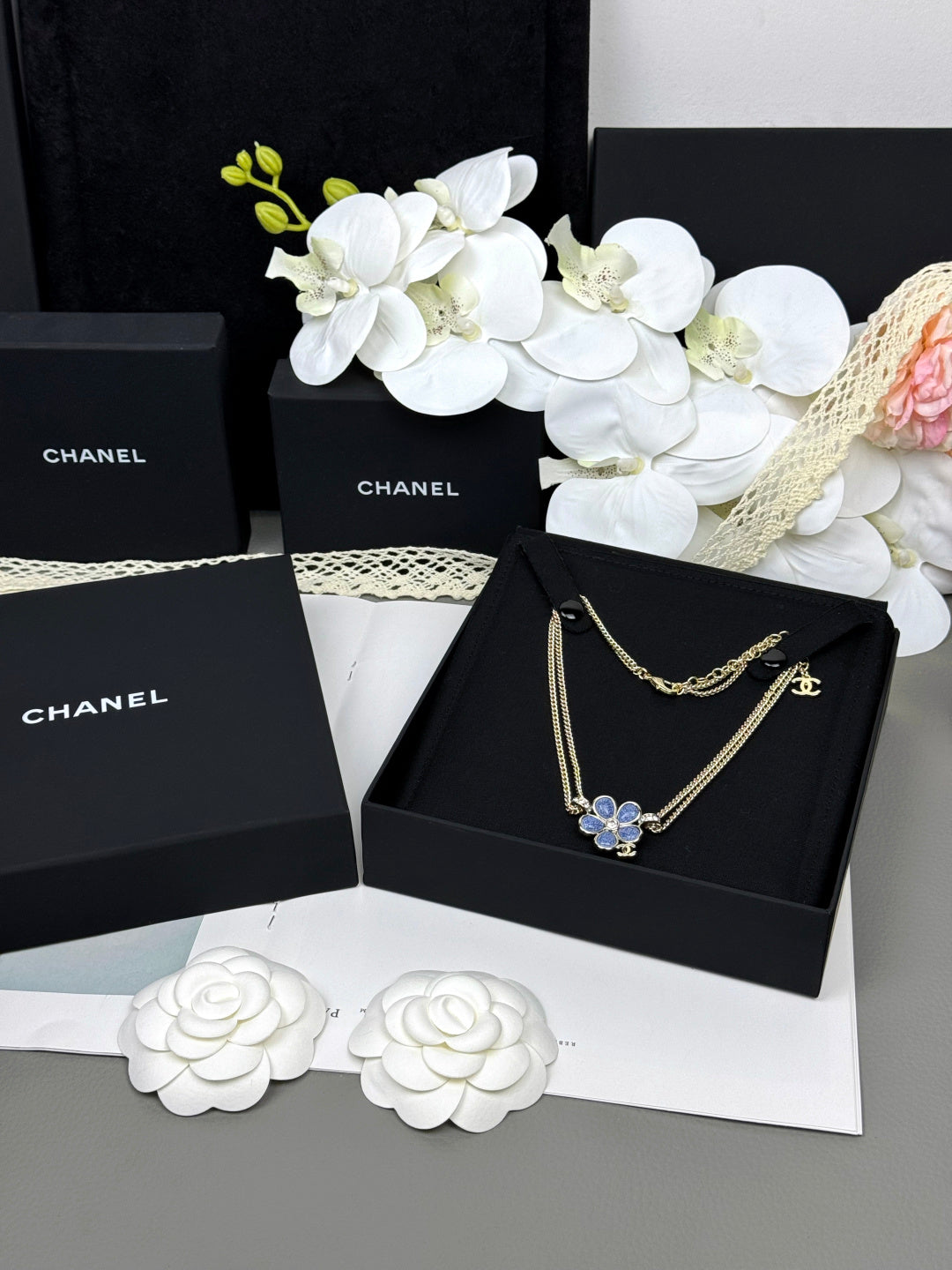 [⭐Renara]New Blue Floral Double-Layer Necklace