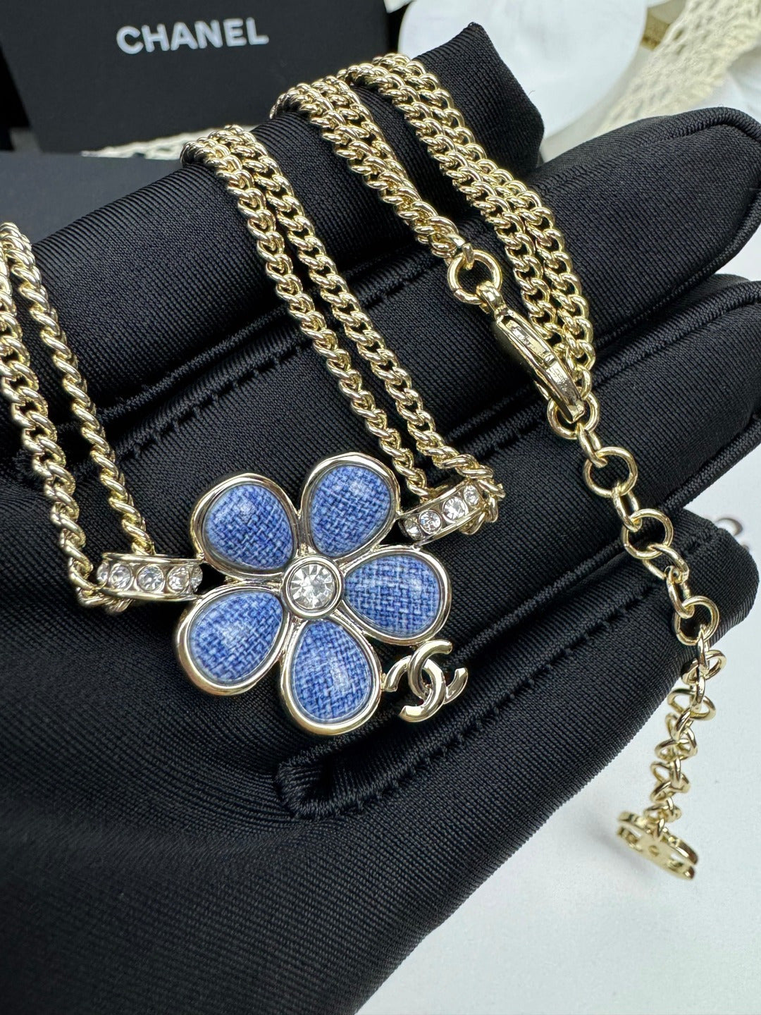 [⭐Renara]New Blue Floral Double-Layer Necklace