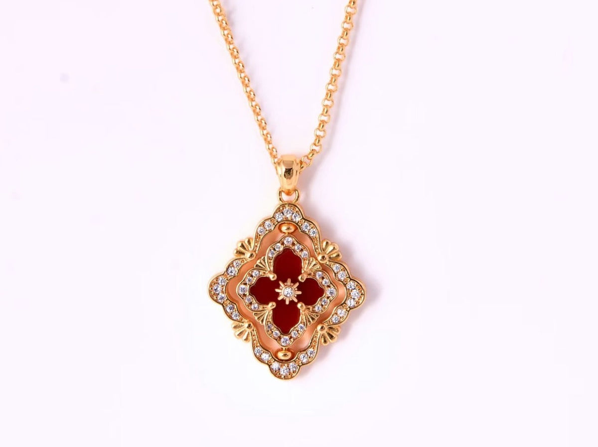 [⭐Renara] B.C.L ENAMEL ROTATING SINGLE-DIAMOND NECKLACE（Various colors）