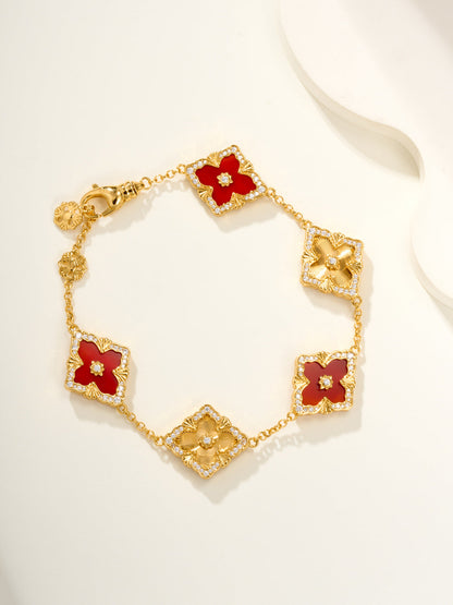 [⭐Renara]B.C.L ENAMELED Five-Flower Bracelet（Various Colors) BIG SIZE