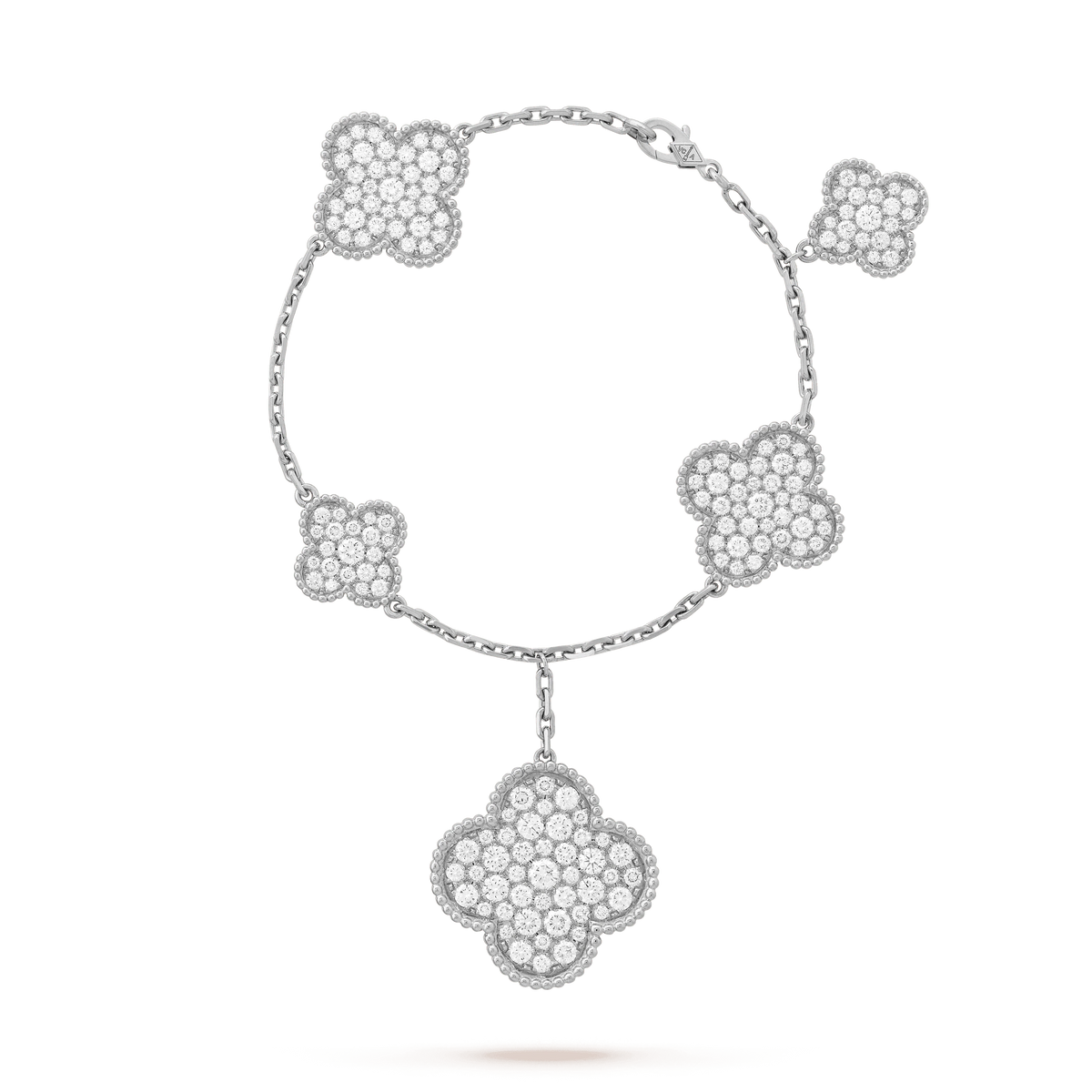 [⭐Renara]CLOVER 6 MOTIFS SILVER DIAMOND BRACELET