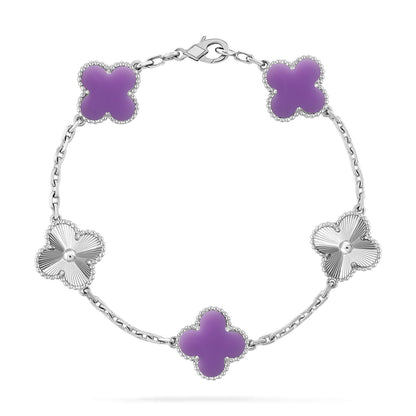 [⭐Renara]CLOVER 5 MOTIF LIGHT PURPLE BRACELET COLLECTION