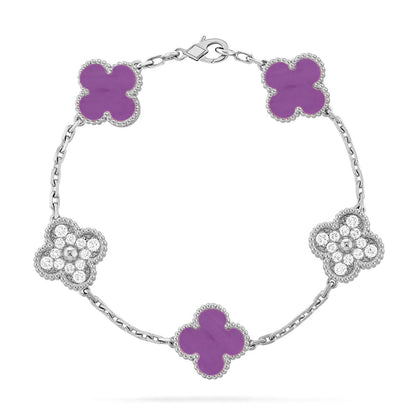[⭐Renara] CLOVER 5 MOTIF VIOLET BRACELET COLLECTION
