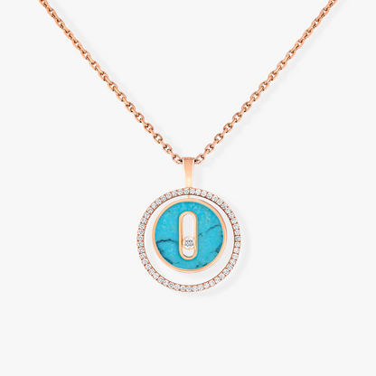 [⭐Renara]Demo MOVE 1 DIAMOND TURQUOISE PINK GOLD DIAMOND NECKLACE